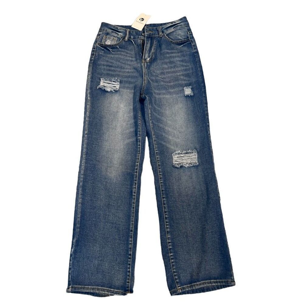 NWT Estampados wide leg Women's Distressed Jeans Size Medium